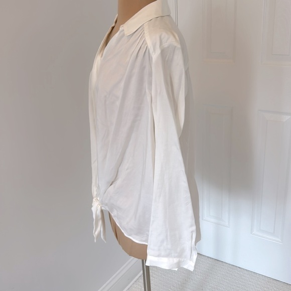 Anthropologie Maeve Tuesday White Tie Front Blouse - Picture 5 of 10